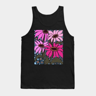 Cute pink wildflower boho Art Nouveau for the summer time Tank Top